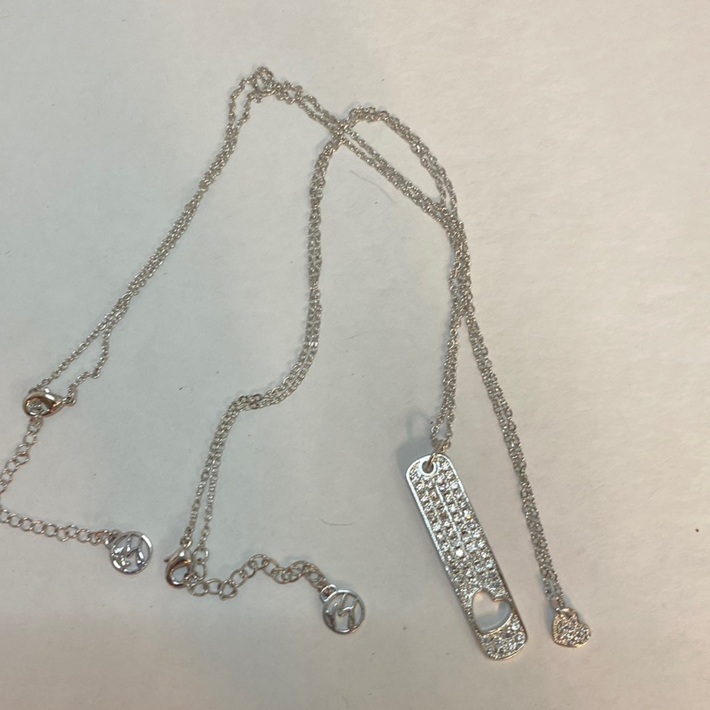 Real Simple 2 9” adjustable silver pendant necklaces